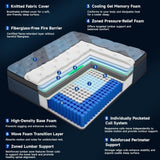 12 Inch Twin Size Mattress in a Box, Medium Firm Hybrid with Lumbar Foam and Zoned Pocket Springs for Pressure Relief and Edge Support Generic