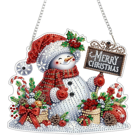 ARPADAMO Christmas DIY 5D Tabletop Diamond Art Painting Kit,Desktop Ornament Special Shaped Rhinestone Desk Placement Ornament,Home Stand Up Gem Painting Craft Kit,Gift (Christmas Snowman) ARPADAMO