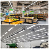 SHOPLED 8FT 72W 9360LM 6000K Cool White High Output Linkable T8 Tube Fixtures, V-Shaped, 8 Foot Lights for Garage, Warehouse, 4 Pack SHOPLED