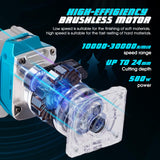 1/4" Cordless Compact Wood Router for Makita 18V Battery (Bare Tool), 6 Variable Speeds Fixed Base Palm Plunge Router with Trim Router Bits for Woodworking (Blue) Aoikoy