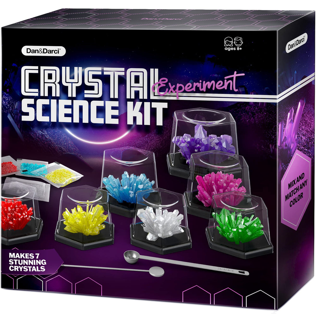 Dan&Darci Crystal Growing Kit for Kids - Science Experiments Gifts for Boys & Girls Ages 8-14 Year Old - Toys Teen Age Boy/Girl Arts & Crafts Kits - Cool Projects Ideas 8 9 10 11 12 Yr Olds Dan&Darci