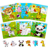 Aitey Set of 6 Toddler Puzzles Ages 2-4, Wooden Jigsaw Puzzles for Kids Ages 3-5, Puzzles for Toddlers 2 3 4 Year Old, Kids Puzzle Toys with Animal Patterns Educational Toys for Boys and Girls Aitey