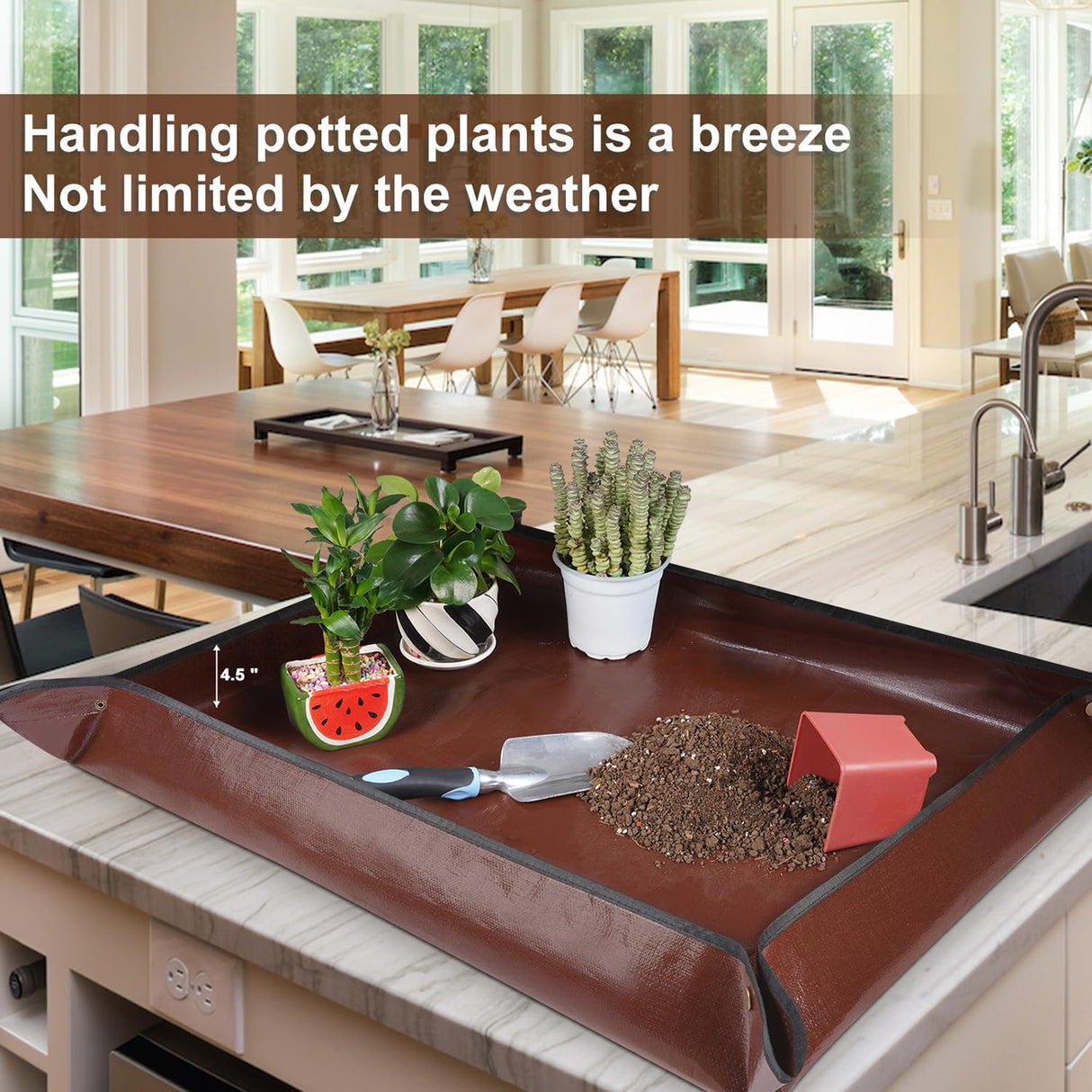 HNXTYAOB 39"x 31" Large Repotting Mat for House Plant Transplanting and Potting Soil Control Portable Gardening Tray Plant Gifts for Plant Lovers HNXTYAOB