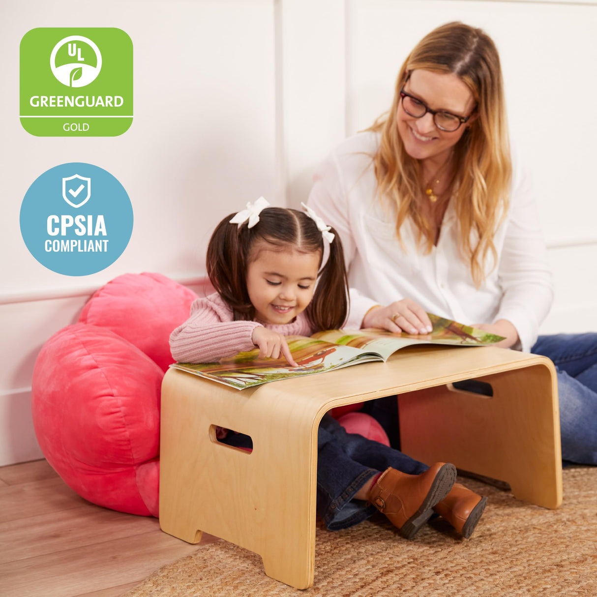 ECR4Kids Bentwood Lap Desk with Handles, Activity Table, Natural ECR4Kids