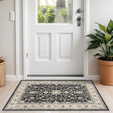 Washable Hallway Runner Rug 2x3 - Runner Rug Kitchen Rugs and Mats Non Skid Washable Waterproof Carpet Runner for Living Room Bedroom Bathroom (Black, 2X3) TOPRUUG