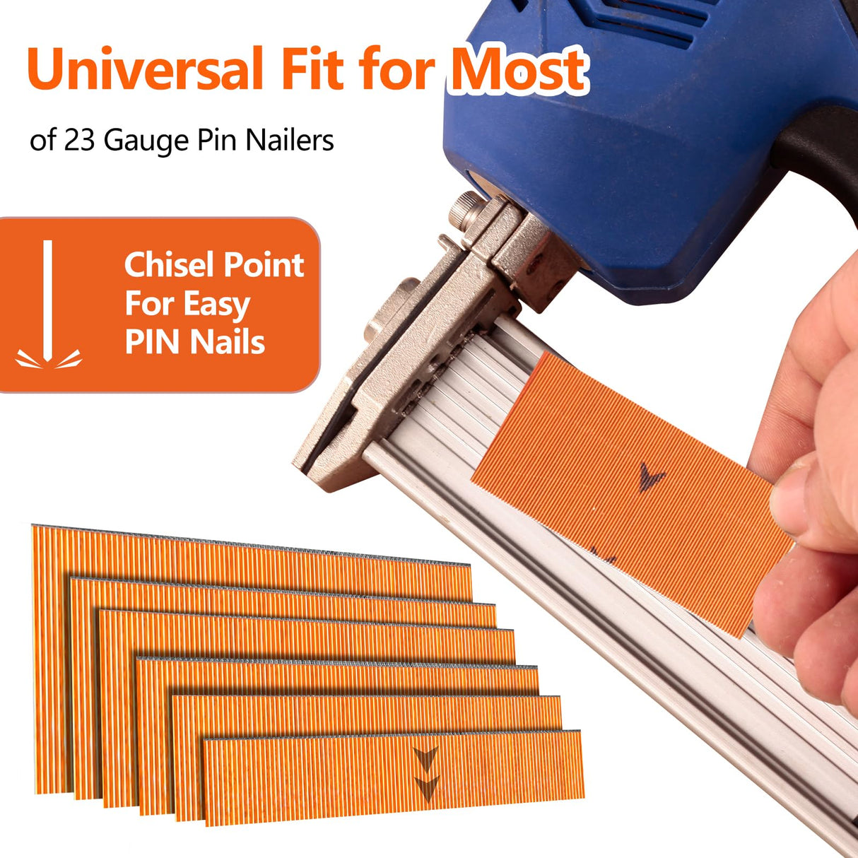 SITLDY 23 Gauge Pinner Nails 3000 Count, 3 Sizes (1-3/16", 1" 3/5") Headless Pin Nails for 23GA Pneumatic or Electric Pin Nailer or Pin Nail Gun, Project Pack SITLDY