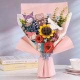 Hands Craft Hello Kitty Bouquet 3D Wooden Puzzle Kit | DIY Floral Model | Arts & Crafts for Adults & Kids | Creative Hobby Kits | Hello Kitty Characters | Wood Building Set | Lovely Gift Hands Craft