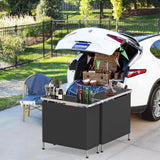 VINGLI 39" Portable Bar Table, 3-Tier Shelves, Mobile Bar Table for Events, Party, Camping, Picnic, Tradeshow, Indoor with Black Skirt(1 Pack) (2, 39") VINGLI