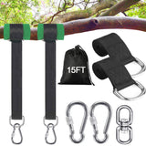 Werflyto Safe Tree Swing Hanging Straps Kit, 3FT/10FT/15FT/20FT, Heavy Duty Holds 5500LBS Extra Long Adjustable Tree Swing Straps, Easy & Fast Way to Hang Any Swing or Hammock(15 FT) Werflyto