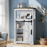 KOLIGEY Farmhouse Storage Cabinet, White Bathroom Storage Cabinet Small Hutch with Door Freestanding, for Coffee Bar, Bathroom, Laundry, Living Room, Kitchen - 24" W x 42" H KOLIGEY