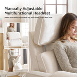 Rhevoy Oversized Power Recliner Chair, 26" Extra Wide Swivel Rocker Recliner with Adjustable Headrest, Chenille Glider Rocking Nursery Chair with Overstuffed Armrest, USB Ports, Cream Rhevoy