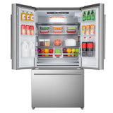 DUURA Elite DE210FDBMDSS Refrigerator Built in with French Doors Adjustable Glass Shelves Dual Drawer Bottom Freezer with Ice Maker, LED Interior Light and Stainless Steel Exterior, 36-Inch, Metallic DUURA Elite