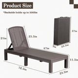 DIMAR GARDEN Outdoor Chaise Lounge,Resin Pool Lounge Chair Waterproof Recliner,Mocha DIMAR GARDEN