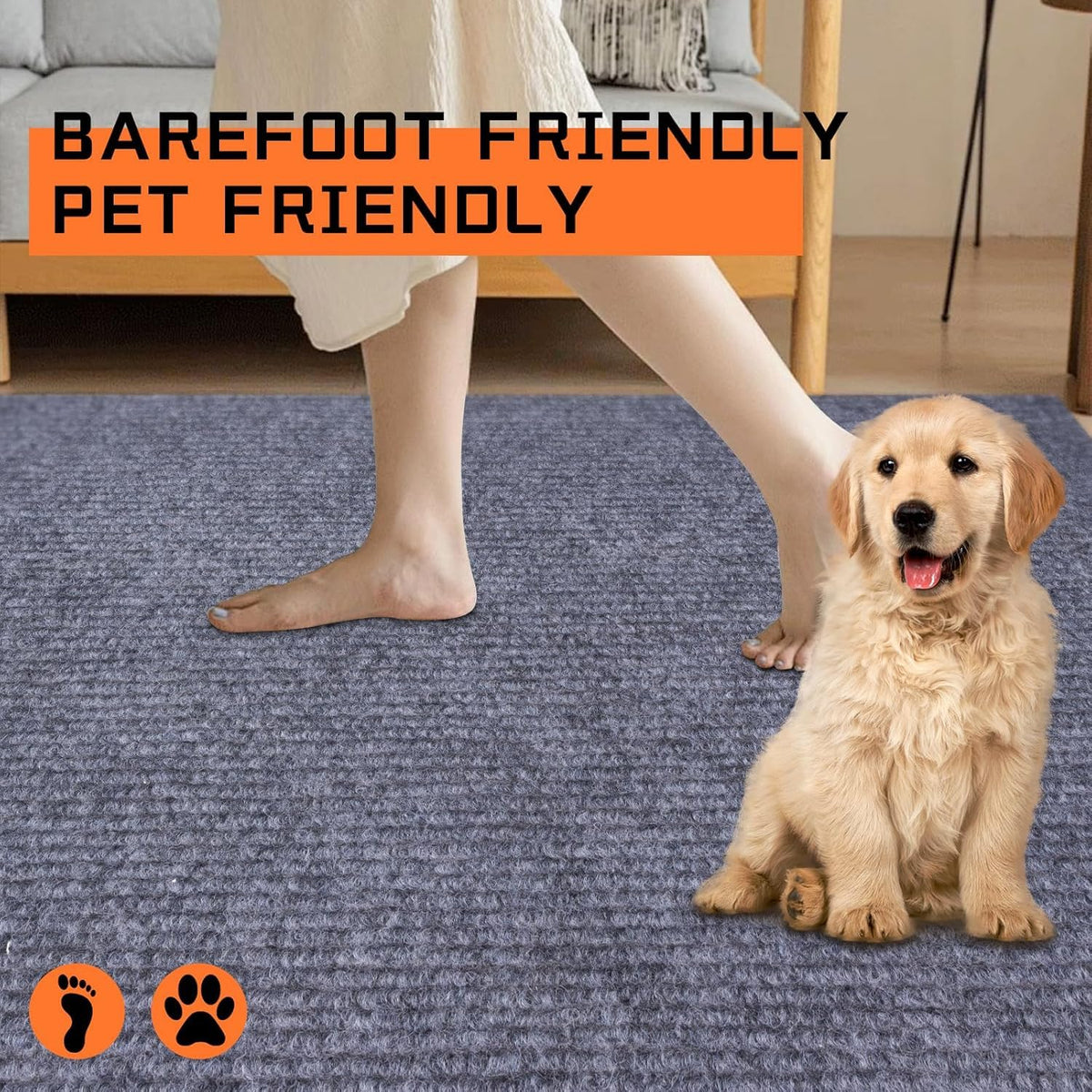 MINYUGUT Front Door Mat, Pee Pads for Dogs, 47” x 51” Indoor Outdoor Heavy Duty Doormat, Non-Slip Office Chair Mat, Rubber Backing Low Profile Commercial Door Mats, Waterproof Floor Mat for Entry MINYUGUT