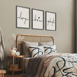 Set of 3 Framed Always Kiss Me Sign 11"x14" Living Room Wall Decor for Farmhouse Rustic Home Wall Art Wood Signs Houmury