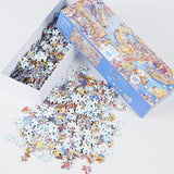 Puzzles for Adults 1000 Pieces, MOMIBOOK Jigsaw Puzzles of Chinese Village Town Cat, Painting Image 81.3x40.6cm(32"x16") Toys & Game Puzzle, White Elephant Choices, Birthday Puzzle Funny Choices MOMIBOOK