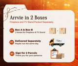 PRAISUN 70'' Fireplace TV Stand with 42'' Electric Fireplace, Farmhouse TV Stand for 65 75 Inch TV, Entertainment Center TV Console with 3 Drawers, Fluted Design, for Living Room, Distressed White PRAISUN