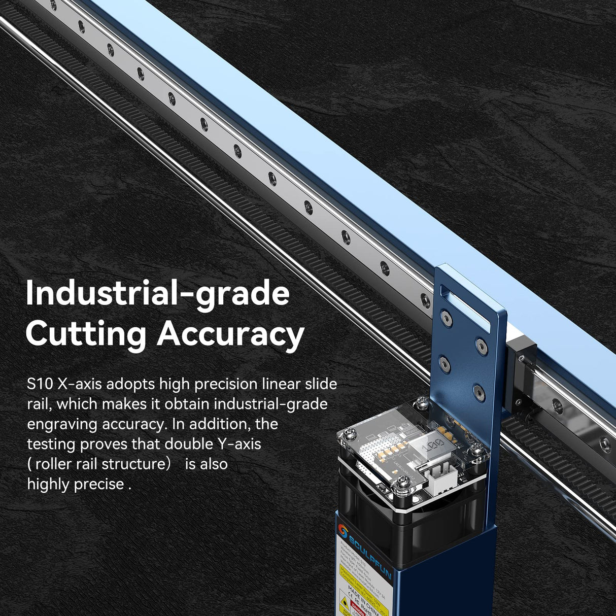 SCULPFUN S10 Laser Engraver, 10W Optical Power Laser Engraving Machine with Air Assist Nozzle, Higher Speed Higher Accuracy CNC Laser Cutter for Wood and Metal SCULPFUN