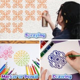 20 Pcs 4x4'' Mandala Stencils for Painting on Wood, Floor, Wall, Tile Fabric, Reusable Furniture Stencils Painting Template Mandala Template for DIY Rock Art Projects Decoration Yazhiji