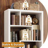 IRONCK Geometric Bookcase 6-Shelf Industrial Bookshelf White Etagere Bookcase Tall Storage Display Bookshelf with Thicken Shelf for Living Room Home Office IRONCK