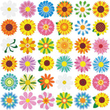 Saillong 36 Pcs Daisy Diamond Painting Sticker 5d DIY Diamond Sticker Sunflower Painting Creative Decals Resin Flower Rhinestone Gem Art Kits for Refrigerator Home Crafts Adults Summer Gift Decor Saillong