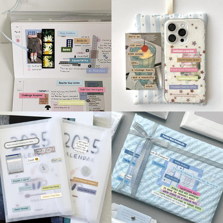 PRSTINCOL 2346PCS Quote Stickers,48 Sheets Scrapbook Supplies Kit Word Stickers for Journaling, Card Making, Vision Board Supplies for Adults Crafting PRSTINCOL