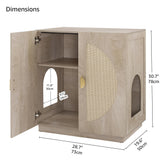 unipaws Cat Litter Box Enclosure with Shelves, Tall Hidden Litter Box Cover for Tall or Top Entry Litter Box, Kitty Enclosed Litter Box Cabinet, Cat Box Furniture, Grey unipaws