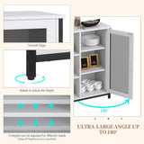 LVSOMT Mini Coffee Bar Cabinet with Storage, 27.5'' Small Kitchen Bar Table, Cute Corner Bar Cabinet for Tea, Buffet Sideboard Cabinet for Dining Room, Farmhouse Coffee Station for Wine (Pure White) LVSOMT