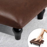 YOYETECO Small Foot Stool Ottoman with Stable Wood Legs Upholstered Footstool Padded Foot Rest Step Stool for High Beds Seat Chair Couch Sofa Patio Bedroom Living Room Office (5.9" H-Brown) YOYETECO