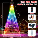 Led Outdoor Christmas Tree, 20ft Prelit Christmas Tree, Smart Outside Christmas Tree Light Show App Control with 1512 LED Lights Color Changing Sync APP & Remote Control Christmas Tree Lighting Miveda
