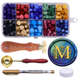 SWANGSA Initial Alphabet M Wax Seal Stamp Kit, Classic Retro Letter Sealing Stamp with 200pcs Sealing Wax Beads Kit for Wedding Invitations Cards Envelopes (M) SWANGSA