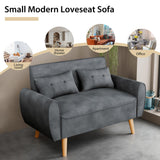 JAMFLY Sofa Set for Living Room 47'' Small Loveseat, Love Seat Couches Sofa Set for Small Spaces Bedroom Office Apartment (Dark Gray) JAMFLY