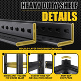 72”H*46”W Garage Shelving Heavy Duty, Adjustable Garage Shelves, 2500LBS Storage Shelves, 5-Tier Metal Shelving Units, Easy Assembly Wood Shelves, Utility Storage Rack Shelf for Warehouse,2 Pack CVGFDR