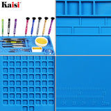 Kaisi Soldering Mat with Scale Ruler and Screw Position for Soldering, Phone and Computer Repair, Size: 21.6 x 13.8 Inches HengTianMei