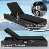 NICESOUL 11 Piece Outdoor Patio Conversation Set with Fire Pit Natural Gas/Propane, 29.3'' High Back Sectional Furniture w/Chaise Lounge, Deep Large Seating Sofa Couch, 2 Color Cushion Black & Gray NICESOUL