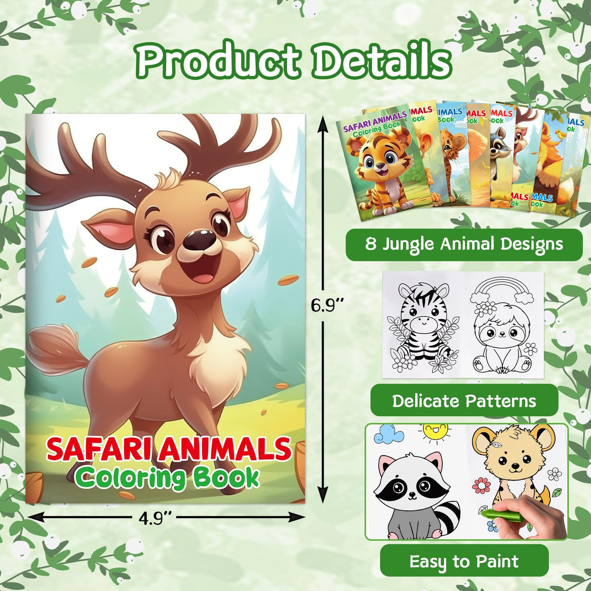 Treasure Cove Zoo Animals Mini Coloring Books for Kids Jungle Safari Party Favors Small Activity Books Bulk DIY Wild Drawing Pages for Classroom Reward Birthday Jungle Party Supplies 24Pcs Treasure Cove