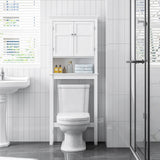 UTEX Over The Toilet Storage Cabinet, Over Toilet Bathroom Organizer with Adjustable Shelves, Above Toilet Storage Cabinet Space Saver, White UTEX