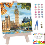 Artunion Framed Paint by Numbers Kit for Adults Beginners & Kids Ages 8-12,Big Ben Paint by Number with Frame,London City Paint by Numbers Kit on Canvas 10 * 10 Inch Without Easel Artunion
