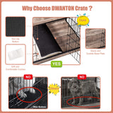 DWANTON Dog Crate Furniture with Cushion, Wooden Dog Crate with Double Doors, Dog Furniture, Dog Kennel Indoor for Small/Medium/Large Dog，End Table, Small, 27.2" L, Greige Dwanton