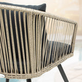 YITAHOME 3-Piece Outdoor Patio Furniture Wicker Bistro Set, All-Weather Rattan Conversation Chairs for Backyard, Balcony and Deck with Soft Cushions, Glass Side Table, Gray Rattan YITAHOME