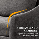 MELLCOM 137.4" Cloud Couch Sectional 5-Seat L Shaped Modular Sofa w/Chaise & Ottoman, Comfy Memory Foam Modular Couch in Washable Chenille Fabric, Sectional Sofa for Living Room, Grey MELLCOM