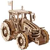 UGEARS The Tractor Wins Model Kits - Spring - Driven Model Tractor Kits to Build with Folding Paper Tank - 3D Wooden Tractor Model Kit for Self - Assembly - Mechanical 3D Puzzles for Adults and Kids UGEARS