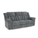 Signature Design by Ashley Tip-Off Modern Wall Hugger Power Reclining Sofa with Adjustable Headrest and USB Ports, Gray Signature Design by Ashley