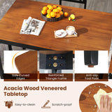 Tangkula 5-Piece Mid-Century Modern Dining Table Set for 4, Wooden Kitchen Table and Chairs, Compact Rubber Wood Dining Room Set for Small Spaces, Kitchen & Living Room Tangkula