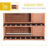 PawHut 54" 2-Story Large Rabbit Hutch Bunny Cage Wooden Pet House Small Animal Habitat with Lockable Doors, No Leak Tray and waterproof Roof for Outdoor/Indoor Orange PawHut