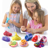 pokujyrt Confetti Slime Kit, Sparkling Slime Making Kit, DIY Craft Set with Clear Glue, Colors, and Decorations, Ages 6+ pokujyrt