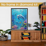 Bimkole 5D Diamond Arts Kits Dolphin, Full Drill DIY Rhinestone Embroidery Set Paint with Diamonds Art by Number Kits Cross Stitch Home Wall Craft Decoration (12x16inch) AL1944 Bimkole