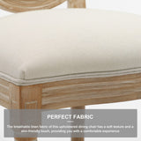 Furnimart French Country Vintage Dining Chairs Set of 4 Farmhouse Dining Chairs with Round Back and Solid Wood Legs, Oval Side Chairs for Kitchen Dining Room Living Room (Beige) Furnimart