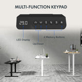 FLEXISPOT 71 x 32 Inch Dual Motor Standing Desk, Computer Desk with Memory Controller, Home Office Desk with Splice Board (Black Frame + 71" Black Desktop, 2 Packages) FLEXISPOT