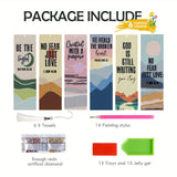 INCOK Christian Diamond Art Bookmarks - 6 Pcs DIY Bible Verse Diamond Painting Bookmarks with Mountains Rivers Pattern Religious Gem Art Craft Inspirational Gift for Reading Lovers Beginners INCOK